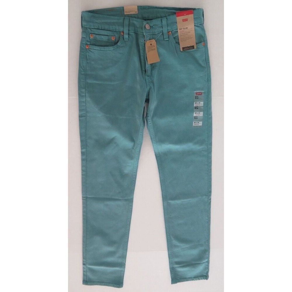 Levi's 511 Men's Sz 29x32 Teal Slim Fit Eco Ease Jean Pants - Picture 1 of 6